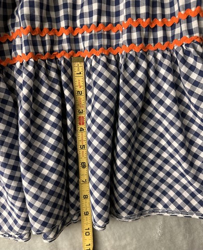 Vintage 70s Joseph Magnin Embroidered Gingham Maxi Dress Sz 9 Hippy Cottage Core - Picture 15 of 15