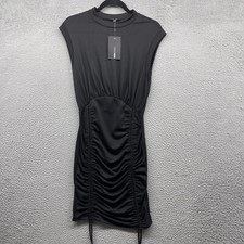 FashionNova Womens Dress Bodycon Short Sleeve Crew Neck Ruched Size M