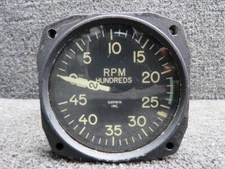 22-280 Garwin Dual Tachometer Indicator (Yellowed Face)