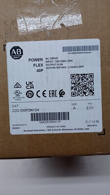 NEW NEW Original Sealed Allen-Bradley 22D-D6P0N104 PowerFlex 2.2kW 3Hp AC Drive
