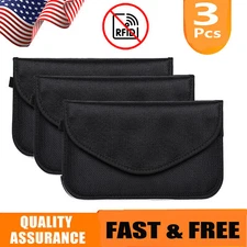 3PCS Faraday Bag RFID Signal Blocking Shielding Pouch Cell Phone Wallet Blocker