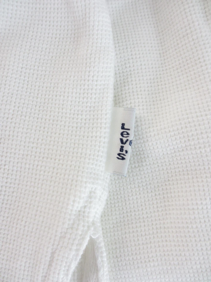 Levi's Henley Shirt Men's L White Thermal Long Sleeve Cotton Pullover Muscle Top - Image 4 of 4