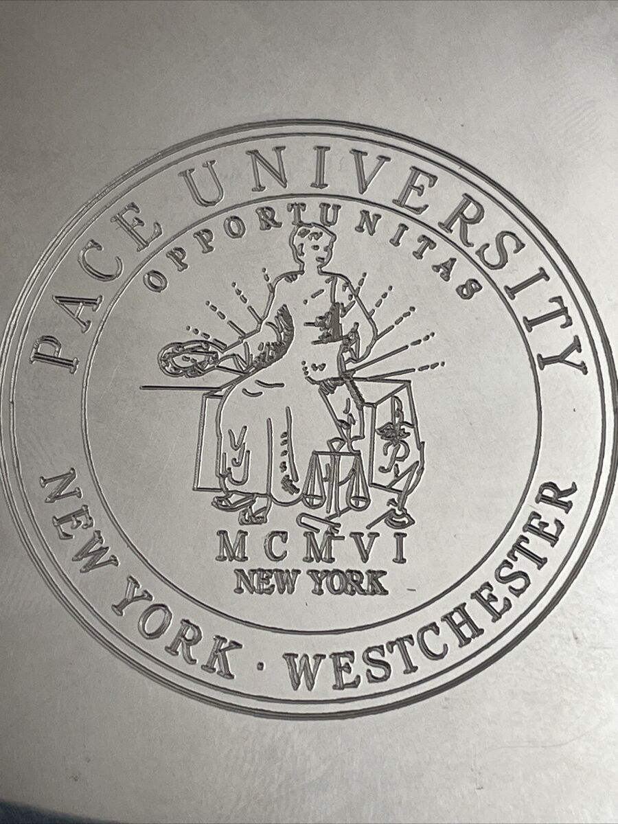 TIFFANY & CO. PACE UNIVERSITY MCMVI NEW YORK LOGO ON PEWTER TIFFANY & CO. PACE UNIVERSITY MCMVI NEW YORK LOGO ON PEWTER