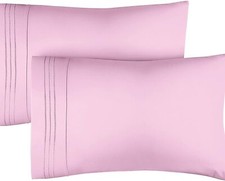 CGK Linens Queen Size Pillow Cases 20  x 30   - Soft, Premium Quality Pink New