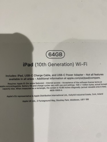 Boite vide pour Apple iPad 10ème Génération Excellent état boite seule - Photo 3/3