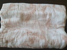 Aden Anais White pink floral Baby Swaddle Blanket Muslin Cotton Lovey NEW 44"