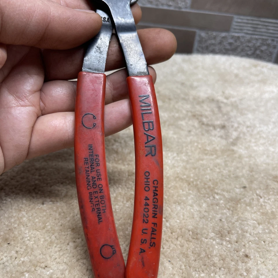VINTAGE MILBAR 34R EXTERNAL INTERNAL RETAINING SNAP RING PLIERS USA 44022 - Image 3 of 4