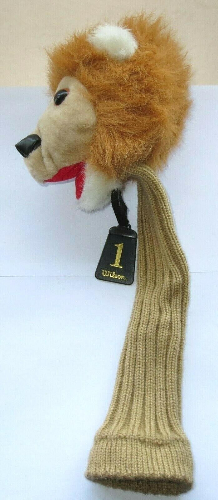 Golf Club LION HEAD COVER Wilson 1 Driver/Wood, Tan Sock Big Cat Plush
