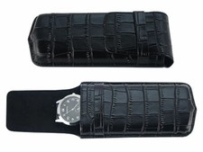 SAFE PORTAOROLOGIO DA VIAGGIO IN VERA PELLE NERA