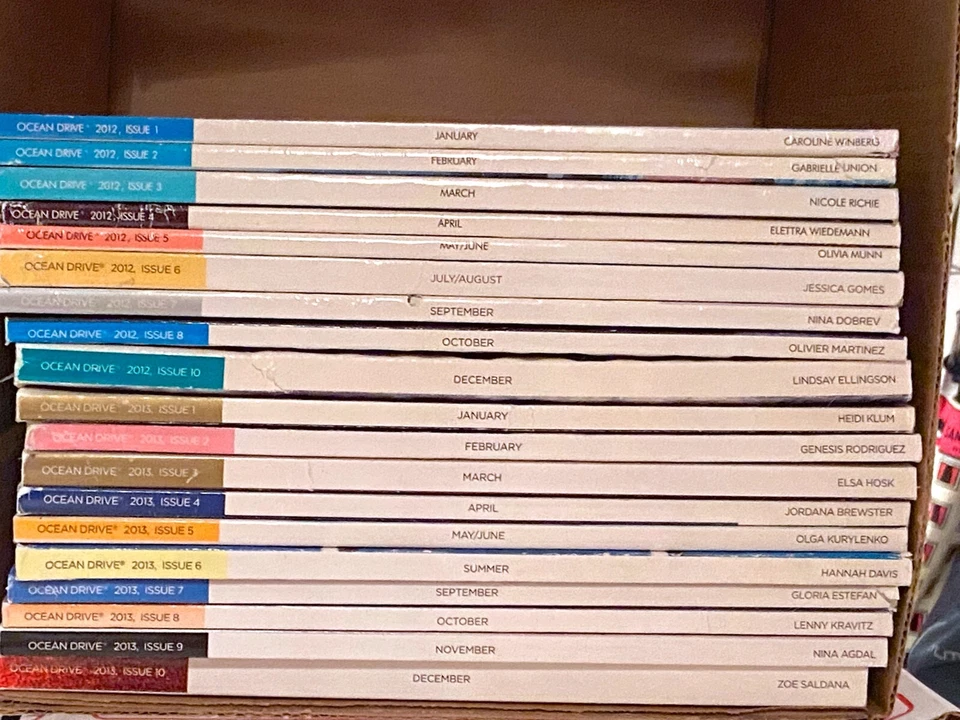 Ocean Drive Magazine 2017 PETER MAX, KATE BROCK KING, ELLE MACPHERSON, LONGORIA - Image 2 of 3