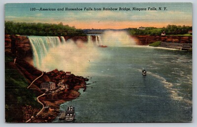 Postcard New York Niagara Falls from Rainbow Bridge 15L