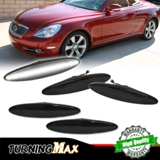 For 2002-2010 Lexus SC430 Smoked F & R White LED Wheel Fender Side Marker Lights