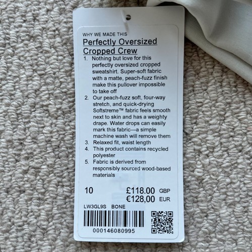 Größe 14 - Lululemon perfekt Oversized Cropped Crew - Bild 4 von 5