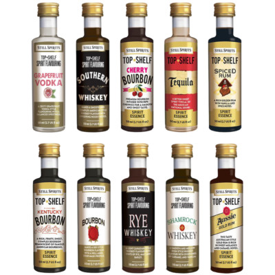 Still Spirits Top Shelf Essence Vodka Whiskey Bourbon Rum Tequila Gin 10 Packs