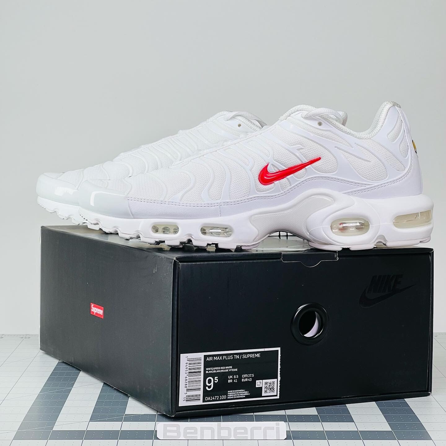 紫③ Supreme nike air max plus white 27.5 cm - スニーカー