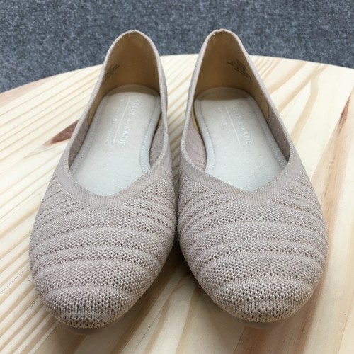 Kelly & Katie Shoes Womens 10 Fonzie2 Ballet Flats Slip On Comfort Beige Fabric - Picture 4 of 17