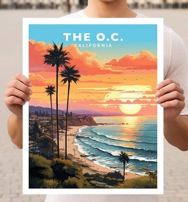 The OC Orange County California Travel Wall Art Poster Print