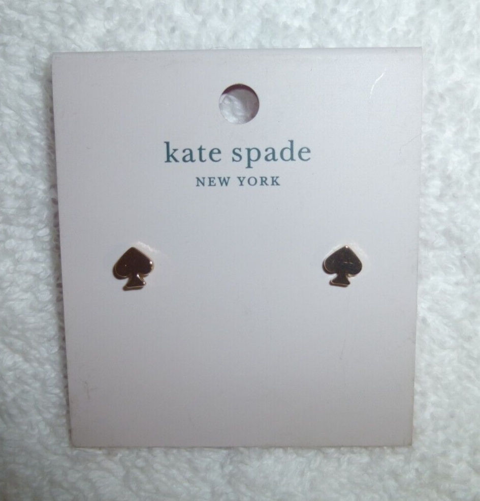 KATE SPADE NEW YORK ROSE GOLD SIGNATURE SPADE MINI STUDS EARRINGS