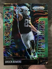 2025 Prizm Brock Bowers Green Ice Fireworks Insert Card