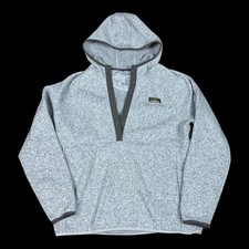 L.L. Bean Gray 100 Polyester 1/4 Snap Hoodie Sweatshirt Women's Large
