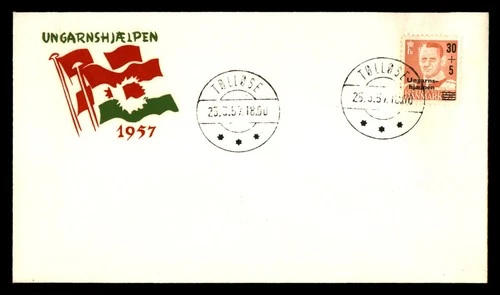 Mayfairstamps Denmark FDC 1957 Ungarnshjaelpen Overlay First Day Cover aaw_27925