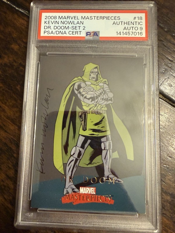 2008 MARVEL MASTERPIECES #18 DR. DOOM KEVIN NOWLAN PSA 9 Auto