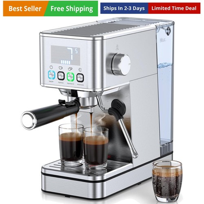 #ad #ad Espresso Machine 20 Bar Stainless Compact Espresso Maker with Steam Milk Fro... $164.55