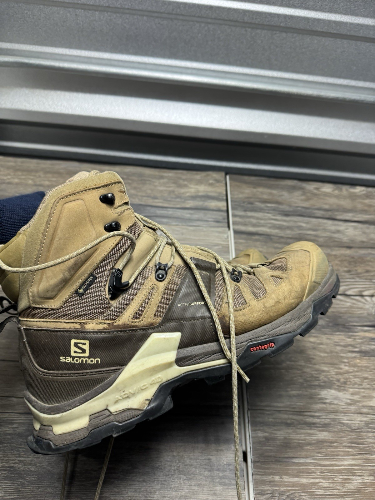 STIVALI DA PASSEGGIO SALOMON 4D GTX CONTRAGRIP GORE TEX SCARPE DA TREKKING ABBRONZATURA DESERTO 12 5