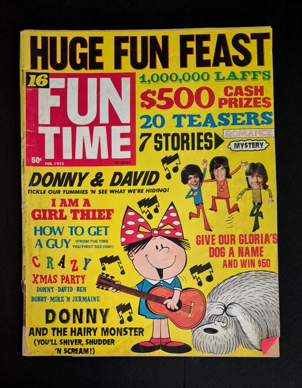 16 Fun Time Teen Magazine FEB 1973 David Cassidy, Donny Osmond, Rick Springfield