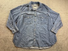 Universal Thread Shirt Womens 2XL Denim Overs...