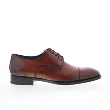 Di Bianco SBP901 Mens Brown Leather Lace Up Oxfords & Lace Ups Cap Toe Shoes 9