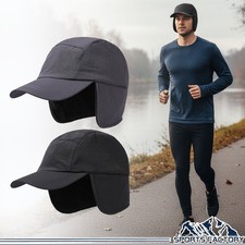 Winter Hat with Ear Flaps Fleece Lined Thermal Waterproof Baseball Cap Unisex