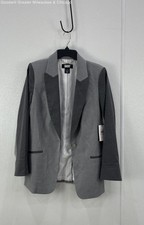 DKNY Womens Grey Colorblock Solid Sport Coat Blazer Size 10 UK2JX738