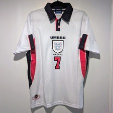 England David Beckham 1998 Retro Jersey Men's L