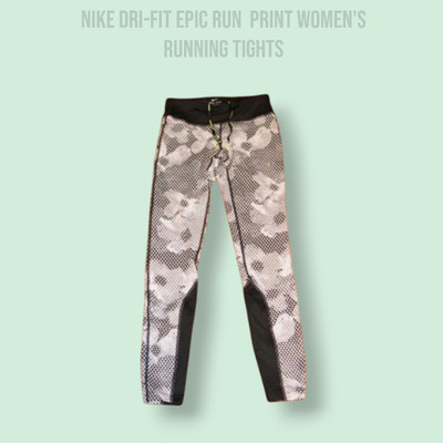 NIKE DRI-FIT EPIC RUN PRINTED WOMEN'S  RUNNING TIGHTS  - SIZE EXTRA SMALL