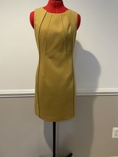 Elie Tahari Gold/Dark Mustard Colored Sleeveless Dress Size 8