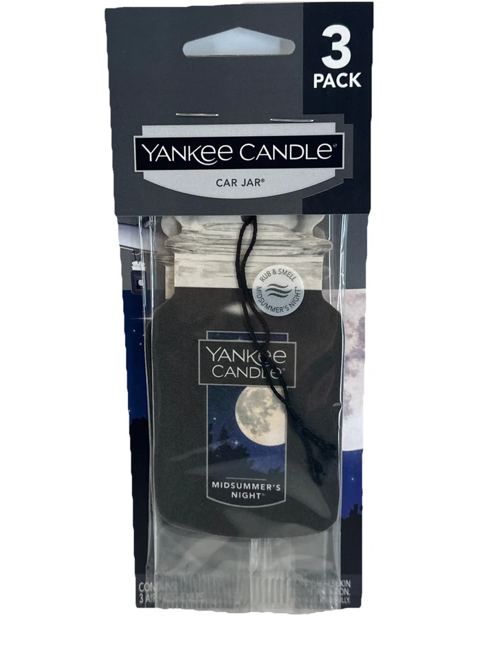 12 Midsummer's Night Scent Yankee Candle Car Jar Air Freshener 4 Cards Of 3 = 12 - Image 2 of 4
