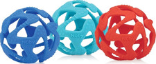 100 Silicone Tuggy Teether Ball, 6 Months , Colors May Vary 1 Count Pack of 1