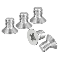 M10-1.5x16 Flat Head Machine Screws -25pcs -304 Stainless Steel -Silver