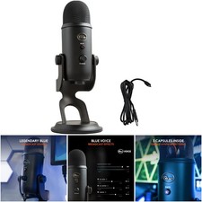 Blue Yeti USB Condenser Black Large Microphone 4-Pattern Leather
