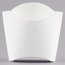 Disposable Snack Containers/French Fry Box Holders Cups, Set of 50 White Pape...