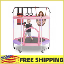 60" Mini Toddler Trampoline 400Lbs for Kids w/Safety Enclosure FOR Indoor/Garden
