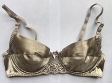 1990s VINTAGE Taupe SATIN LACE BRA 34B AMANDA STEWART
