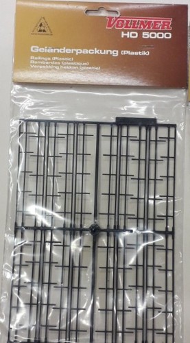 Barandillas de plástico negro escala Vollmer HO 5000 HO | Condition: New