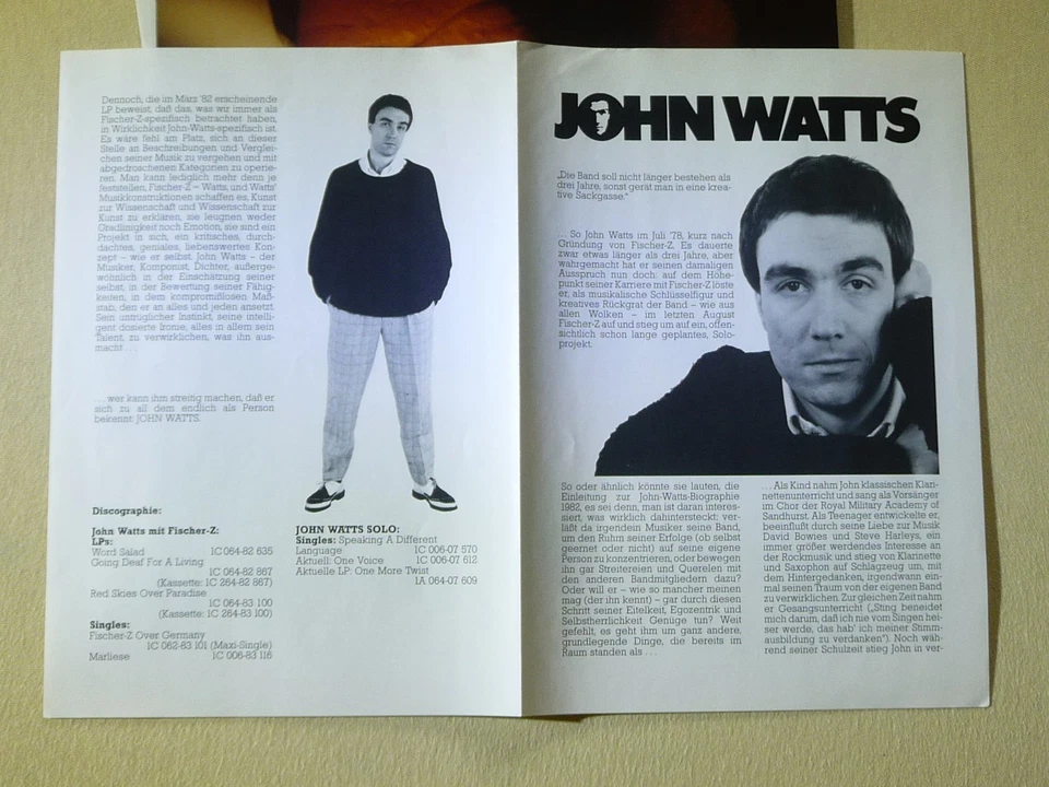 John Watts (Fischer -Z) – One More Twist (Promo + Promo-Sheets, Unplayed) - Bild 2 von 4