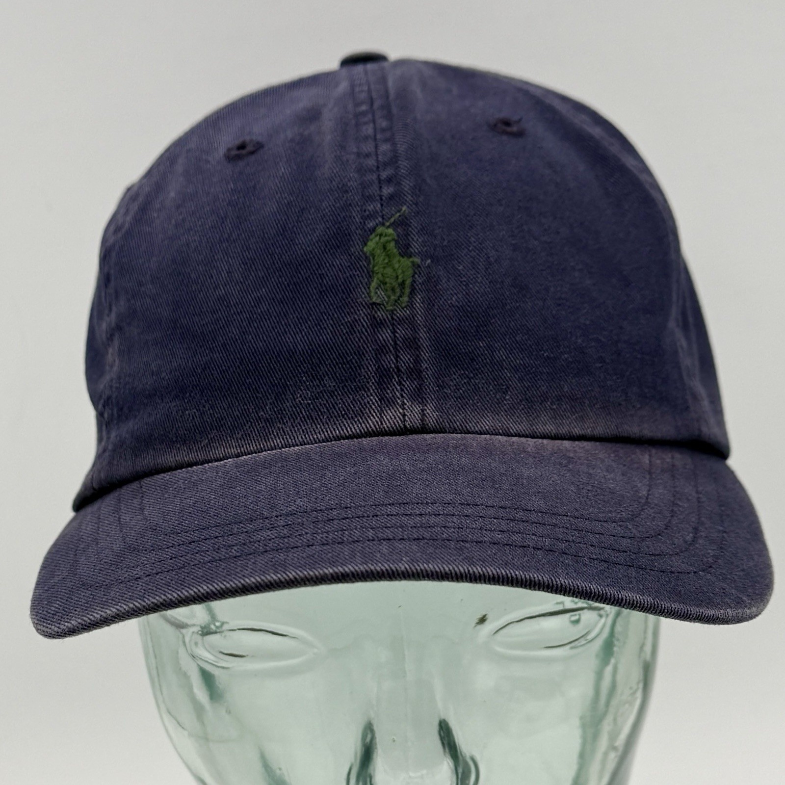 Cappello Polo Ralph Lauren berretto cinturino schiena blu verde pony invecchiato dissolvenza preppy papà