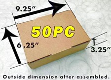 50 Pack 9x6x3 Corrugated Security Mailer Shipping Box Tuck Top Tape Free
