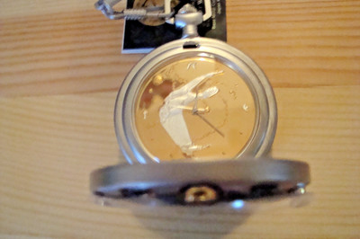 Rare Franklin Mint Star Trek Pocket Watch w/ Chain & Case  Klingon Bird of Prey