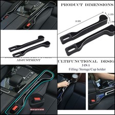 Car Seat Gap Filler Organizer Dual Slot Phone Cup Holder Storage Box