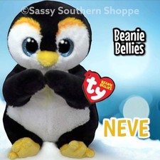   NEVE   2024 Ty Beanie Bellies Black  White PENGUIN Baby MWMT 